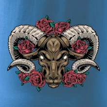 Hlava barana s ružami