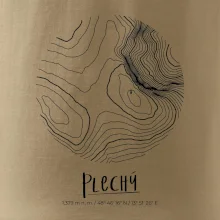 Plechý - vrstevnice v kruhu