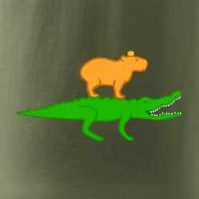 Kapybara na krokodílovi