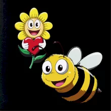 Parové tričko - Včela a kvetina