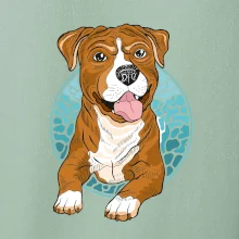 Americký staford kreslený v koliesku (Pecka design)