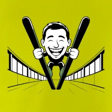 Vysmiatý kreslený skokan