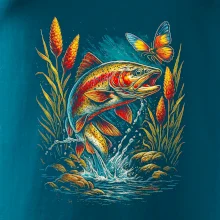 Obrázok pstruh a motýľ