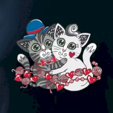 Mačky v objatí (Pecka design)