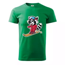 Mýval na lyžiach - kreslený