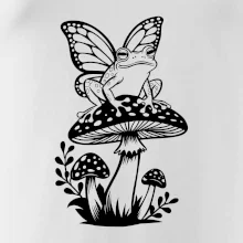 Goblincore čierna huba so žabou