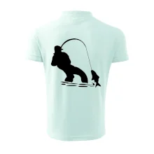 Rybár ťahajúce rybu