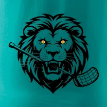 Floorball - Lev s hokejkou v tlamě