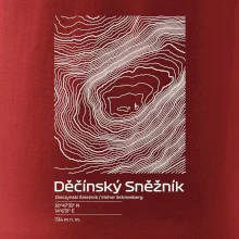 Děčínský Sněžník - vrstevnice v obdĺžniku