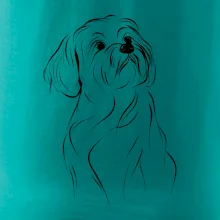 Lhasa Apso čierny nákres slabej linky