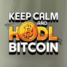3D nápis Keep Calm and HODL Bitcoin