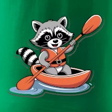 Mýval v kajaku kreslený