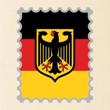 Nemecká známka - vlajka