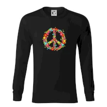 Peace symbol červené kvety