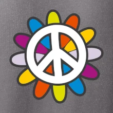Peace symbol s kreslenou kvetinou