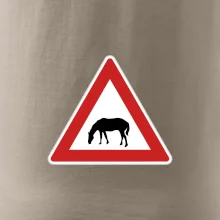 Dopravná značka - Pozor pasúci sa kôň