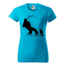 Rybár ťahajúce rybu