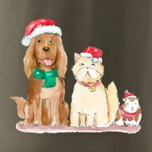 Veselé vianoce - pes, škrečok a mačka