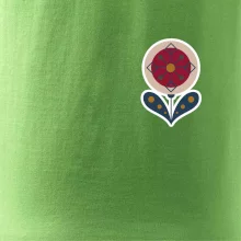 Folklór na prsníku kvetina guľatá