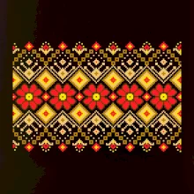 Ukrajinský vzor - Červené kvety