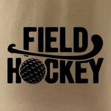 Field hockey loptička a nápis