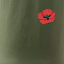 Vlčí mak kreslený na prsníku