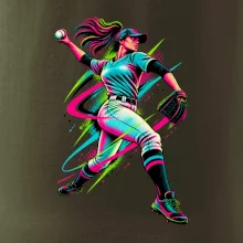 Baseballová nadhazovačka neonový pop art