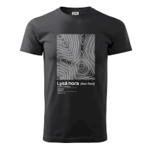 Lysá hora - vrstevnice v obdĺžniku