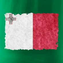 Vlajka Malta ohrýzaná