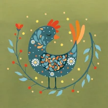 Folklór - sliepky s margarétkami