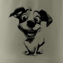 Čiernobiela karikatúra Jack Russell teriér