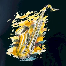 Saxofón maľovaný