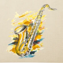 Saxofón maľovaný