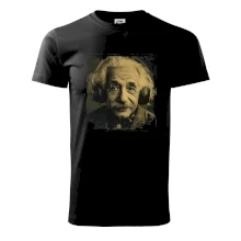 Albert Einstein so slúchadlami Albert Einstein so slúchadlami