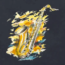 Saxofón maľovaný