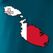Mapa Malta s vlajkou