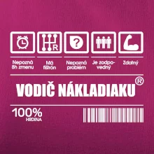Čiarový kód - Vodič nákladiaku