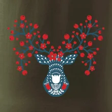 Folklór - jeleň s červenými plodmi