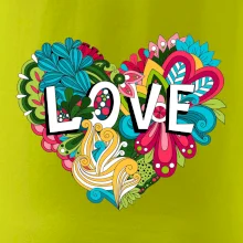 Love nápis květovaný
