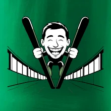 Vysmiatý kreslený skokan