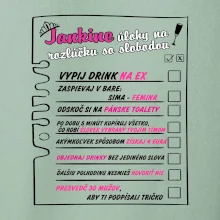 Tričko na rozlúčku s úlohami vpredu