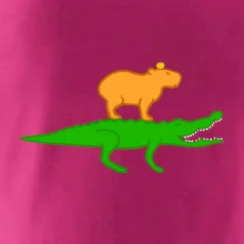 Kapybara na krokodílovi