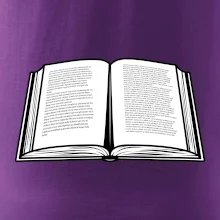 Kniha čiernobiela otvorená s textom