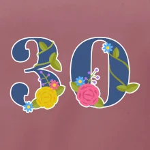 Kvetinové číslo kreslené - 30