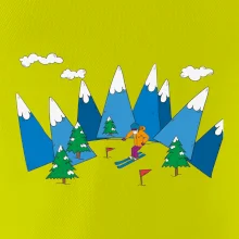 Lyžiar a farebné hory