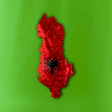 Mapa Albánsko reliéf hôr Mapa Albánsko reliéf hôr