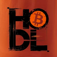 Hodl velký nápis a logo BTC