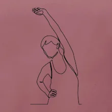 Preťahujúca sa žena jedným ťahom