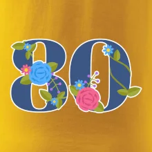 Kvetinové číslo kreslené - 80