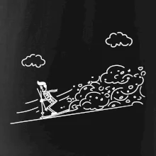 Kreslený lyžiar na horách